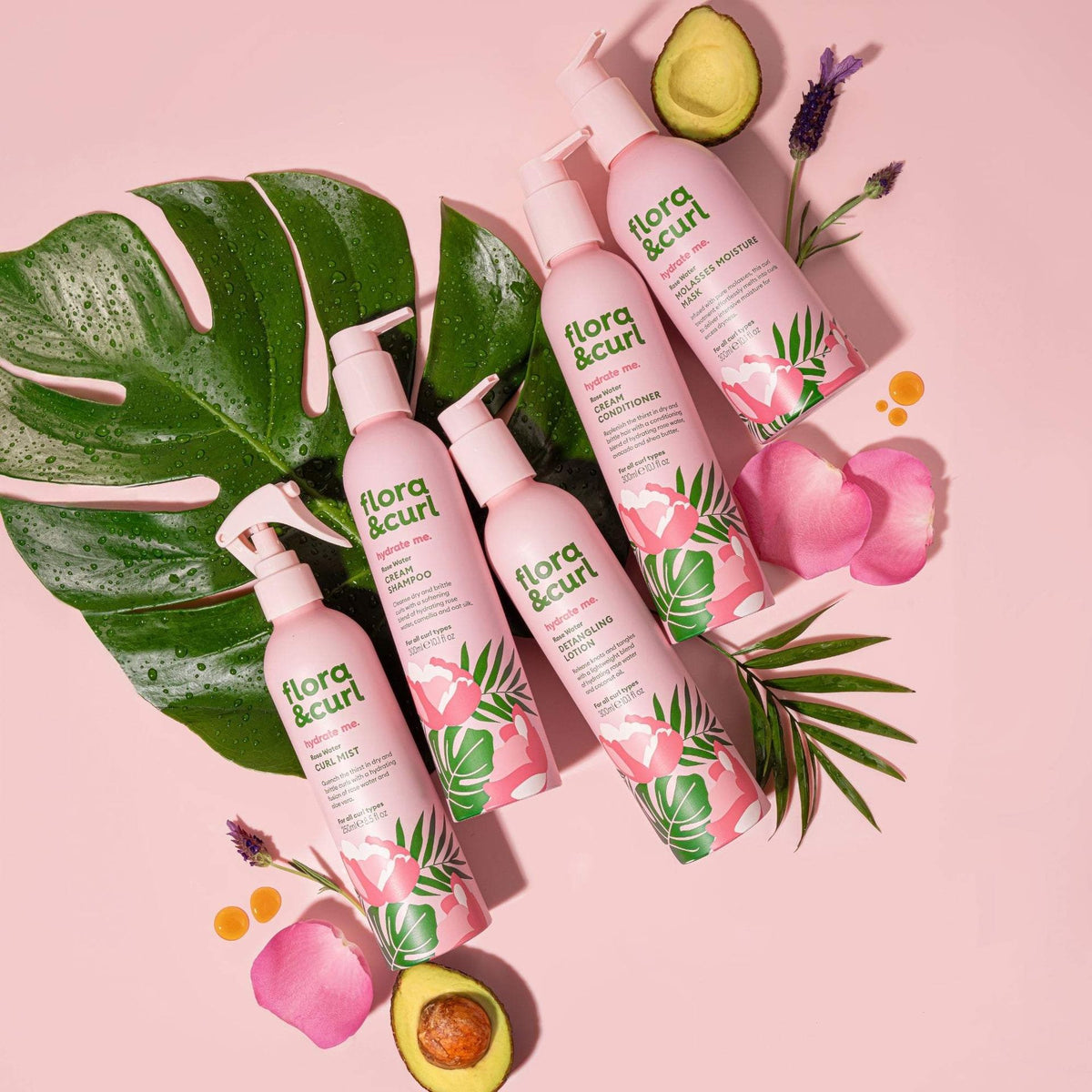 Flora & Curl Hydrate Me Rosenwasser-Entwirrungspflege 300ml