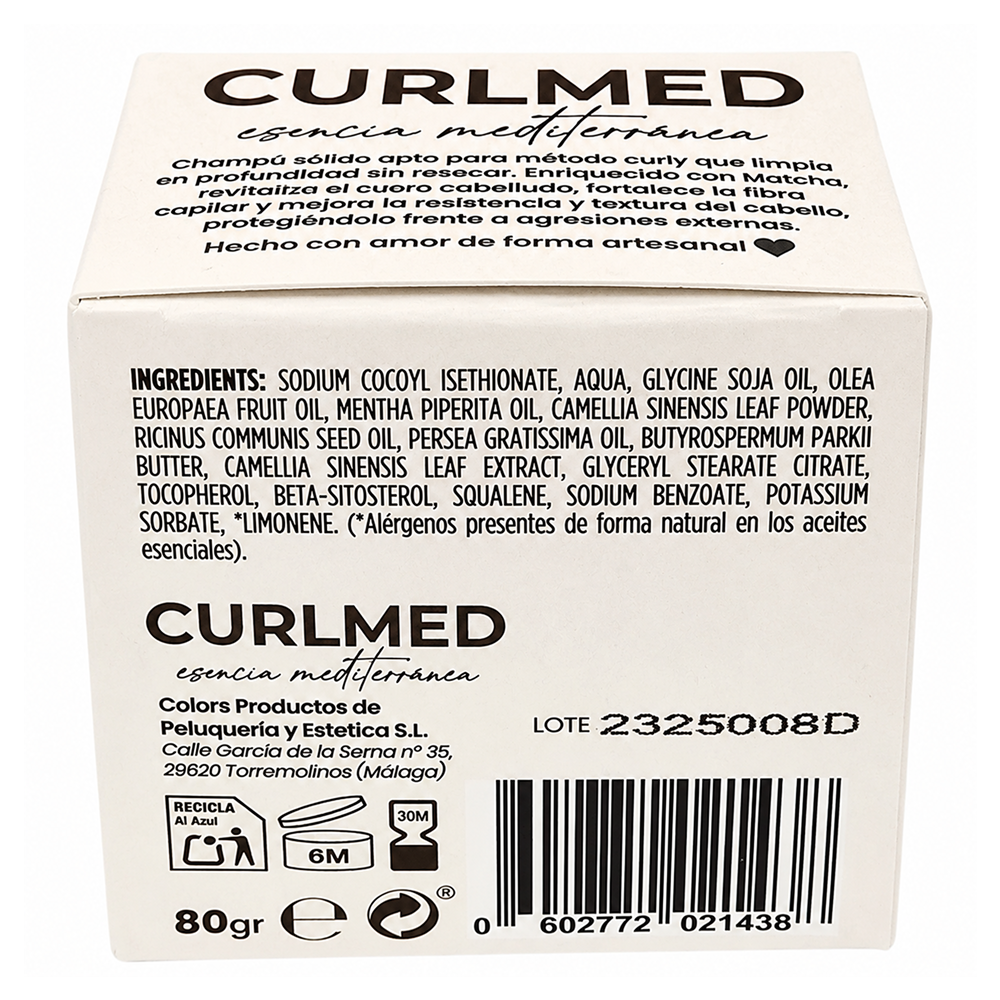 CurlMed Festes Shampoo Sprödes Haar Matcha Tee 80g