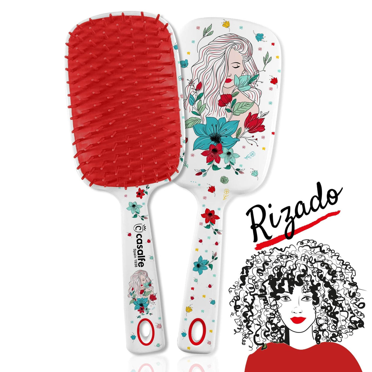 Casalfe Ella XL Brush detangles without pulling curly and/or unruly hair