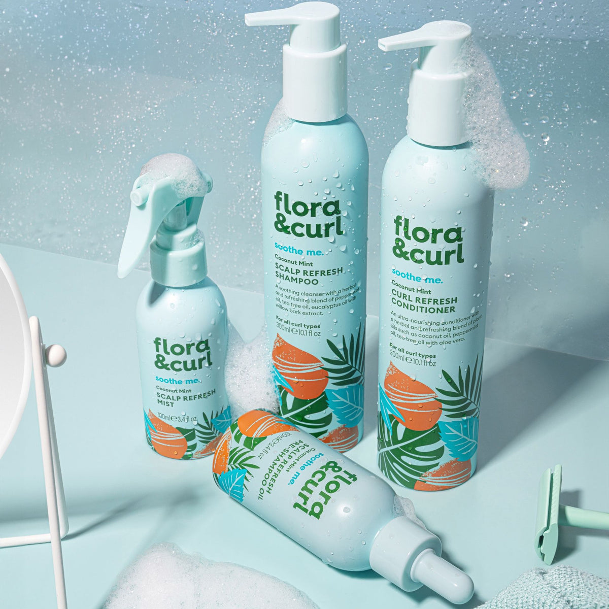 Flora & Curl Soothe Me Kokosnuss-Minze Kopfhaut-Erfrischung Pre-Shampoo Öl 100ml