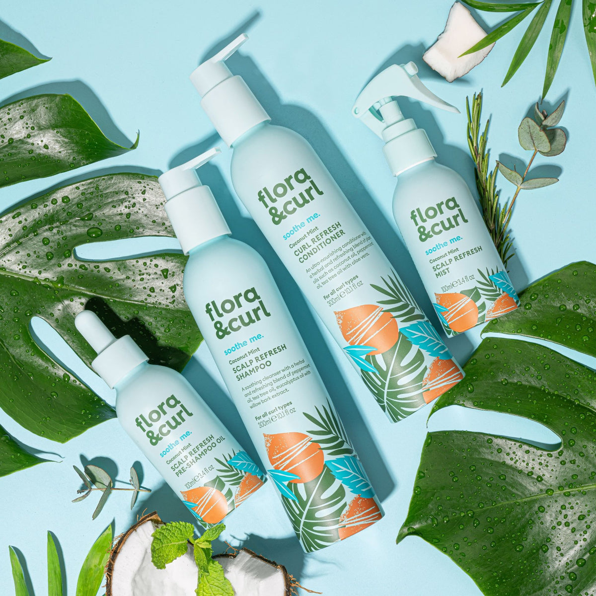 Flora & Curl Soothe Me Coconut Mint Scalp Refresh Mist 100ml