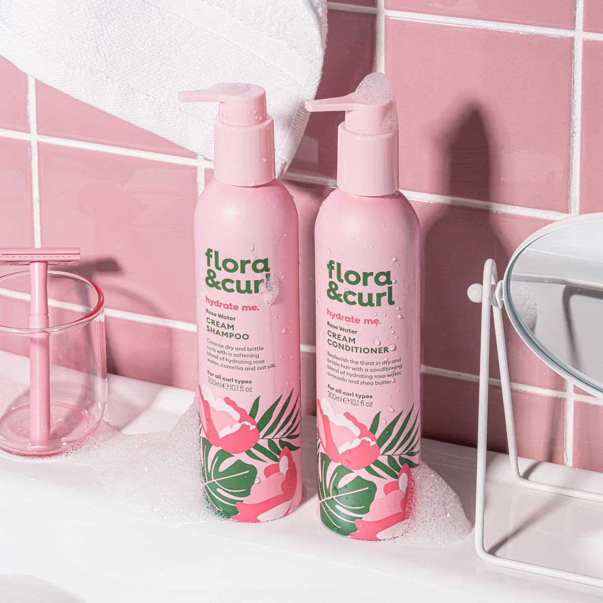 Flora & Curl Hydrate Me Rose Water Cream Conditioner 300ml