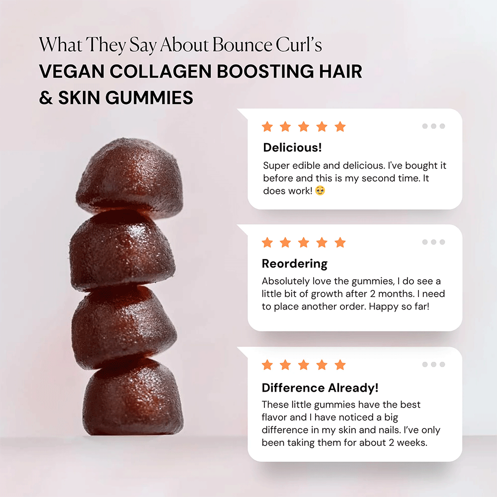Bounce Curl Vegan Collagen Boosting Hair &amp; Skin Gummies
