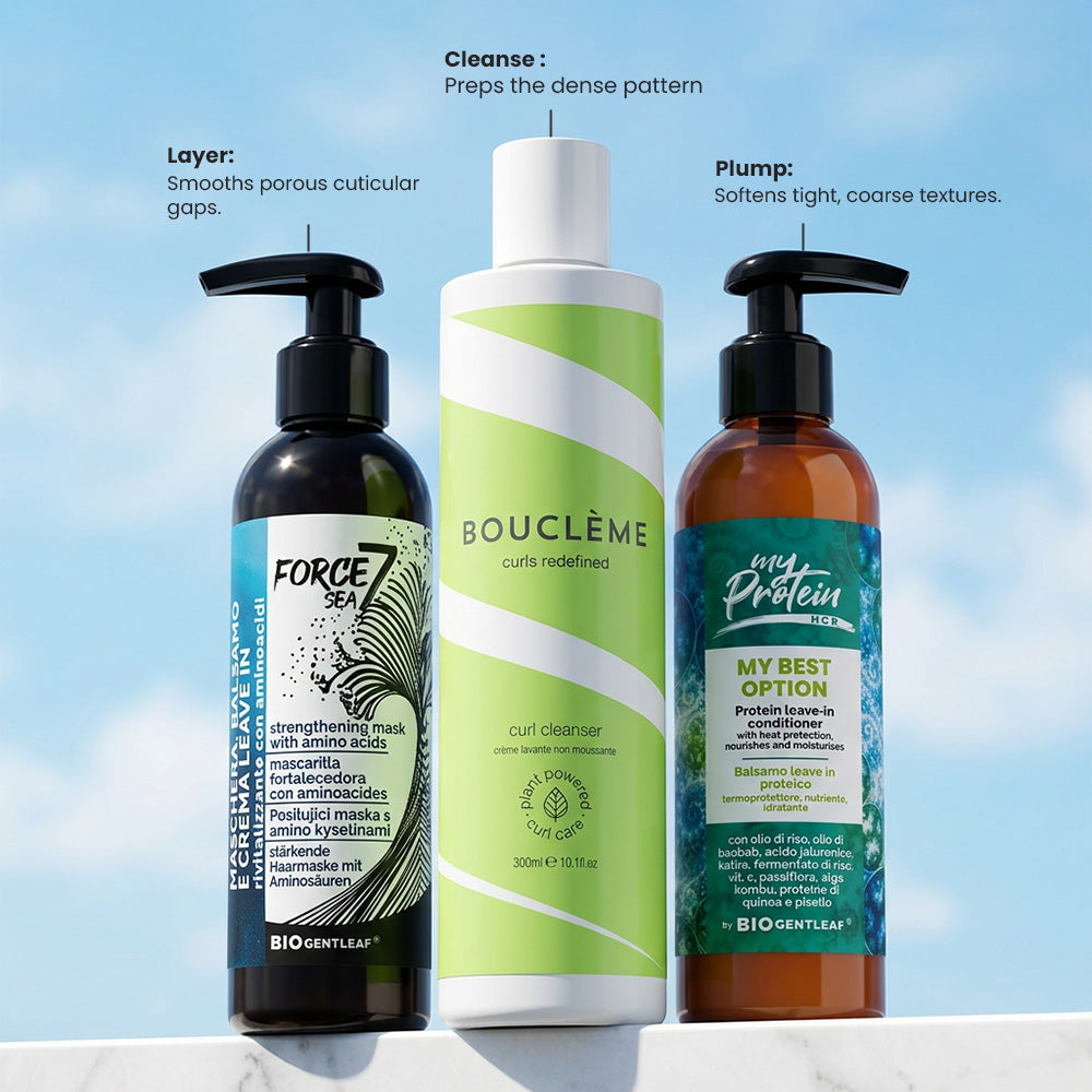 CurlyNest Pro Kit für lockiges Haar 3C-4A – Feuchtigkeitsisolierung