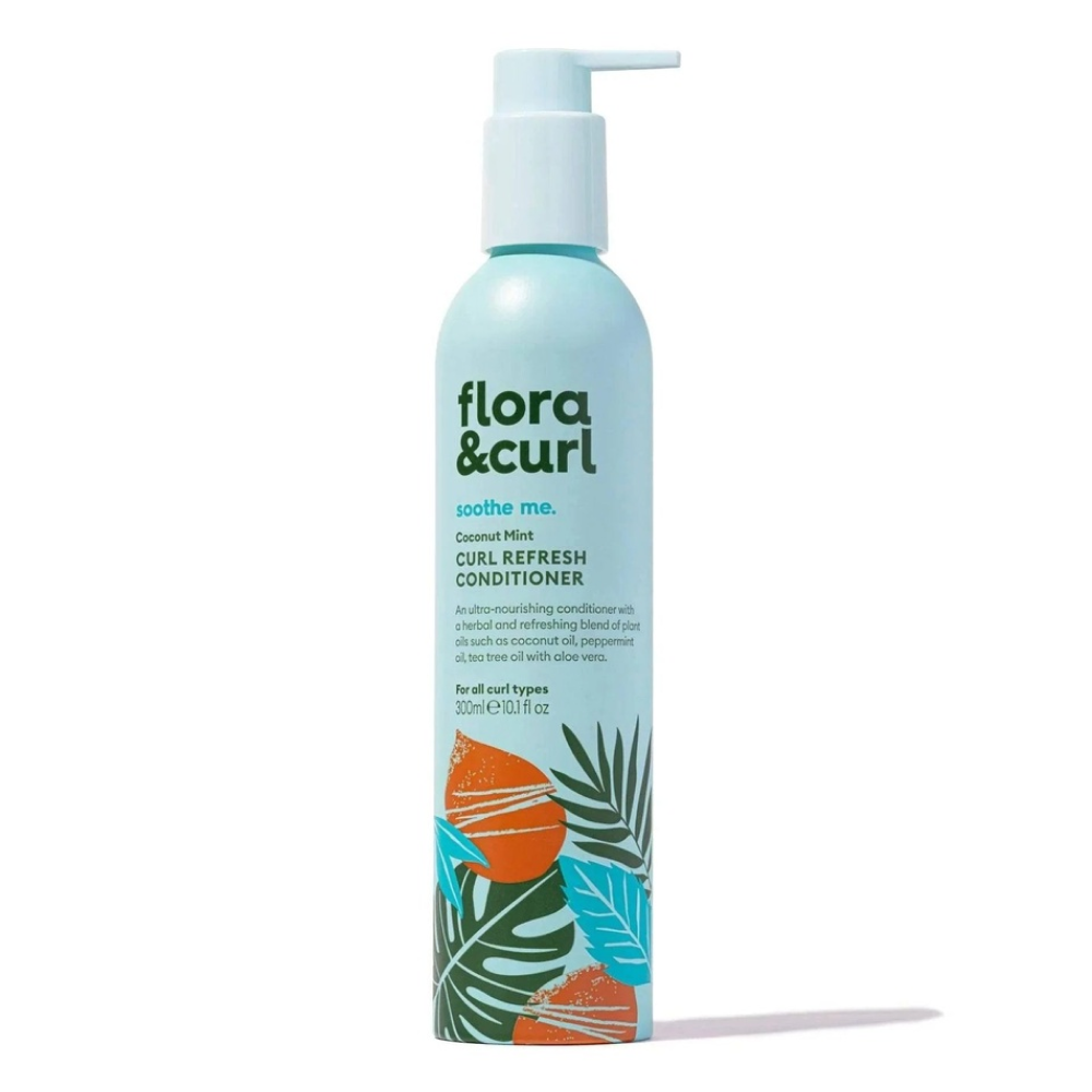 Flora &amp; Curl Kokosnuss Minze Erfrischendes Kopfhaut-Reinigungsduo