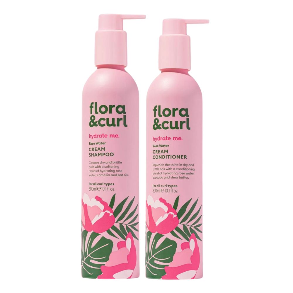 Flora &amp; Curl Hydrate Me Rosenwasser-Reinigungsduo