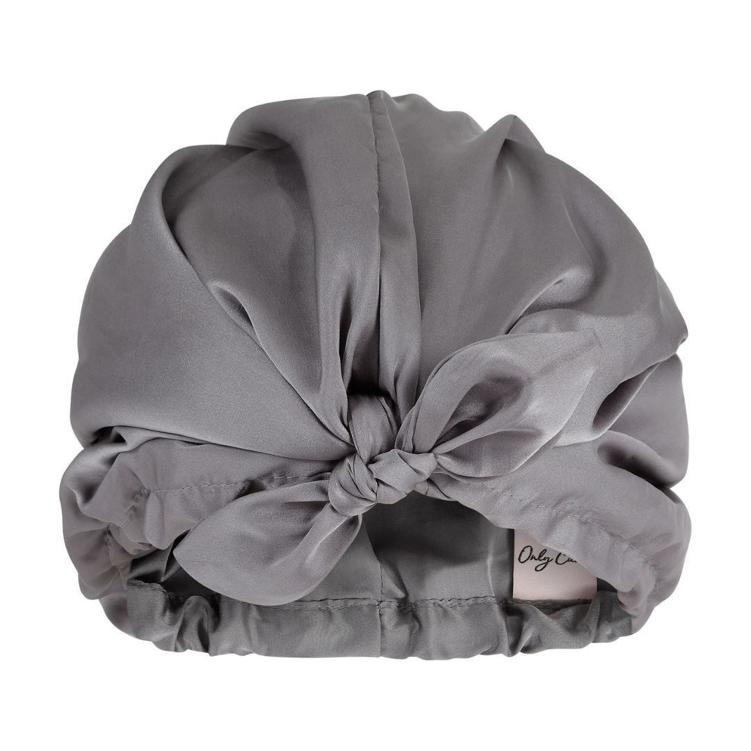 Only Curls Satin-gefütterter Haarturban Schiefergrau