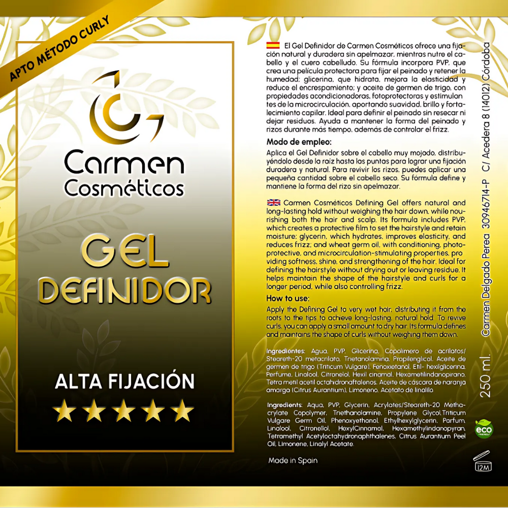 Carmen Cosmetics High-Hold Defining Gel 250ml